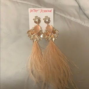 Betsey Johnson Feather Earrings